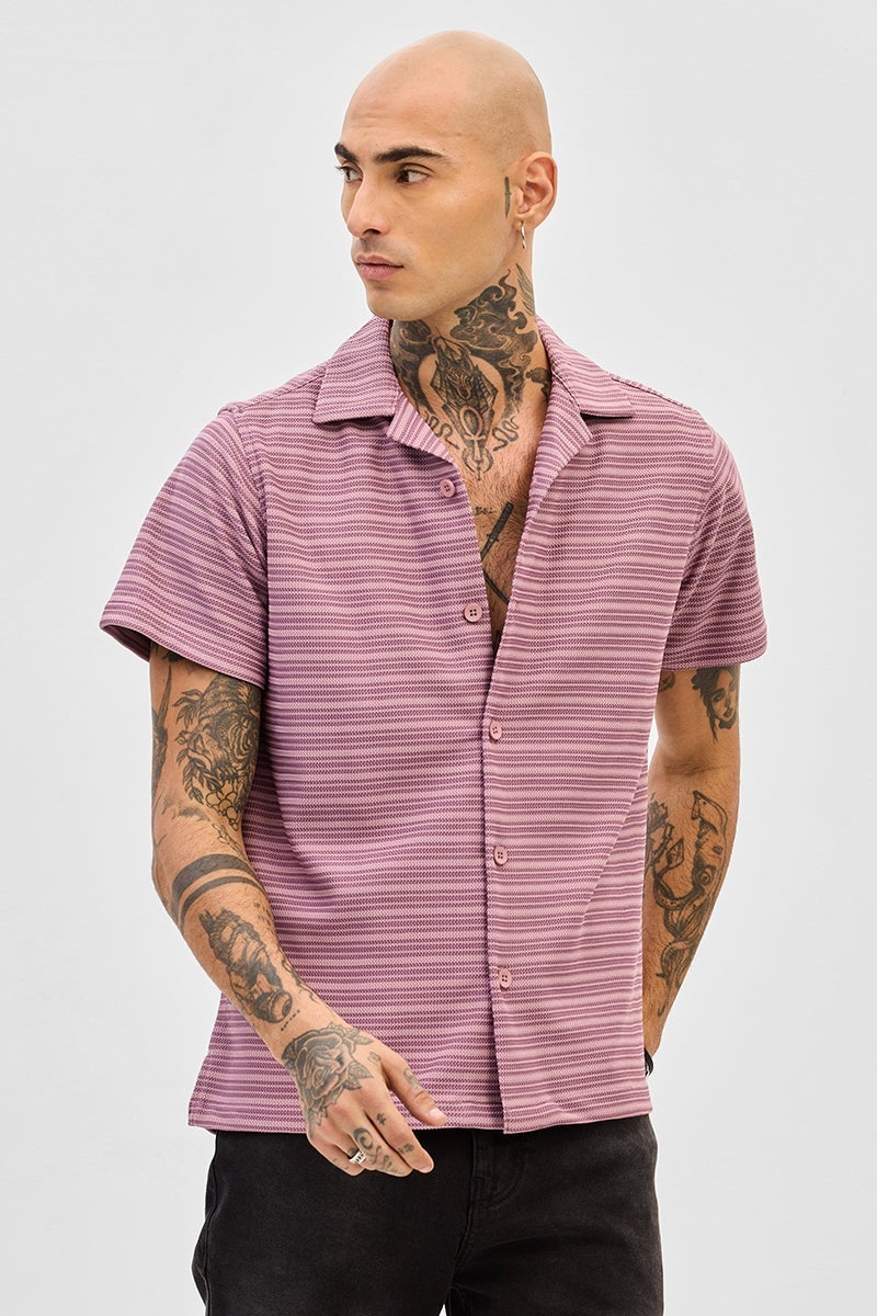 SNITCH Pink Box Fit Stripes Shirt - Image 1