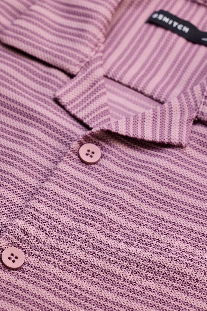 SNITCH Pink Box Fit Stripes Shirt
