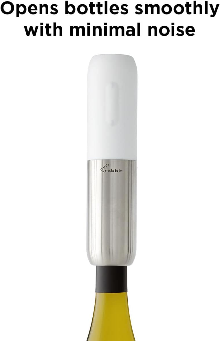 rabbit Compact Electric Wine Opener - Electric Corkscrew with Built-In Foil Cutter, Rechargeable and Portable, Easy Wine Bottle Opening - Image 3