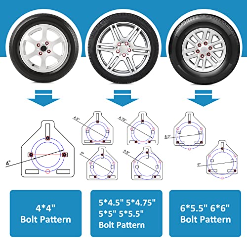 GADFISH Stake Pocket Spare Tire Carrier Mount, 3-Nuts Design Trailer Bracket Heavy Duty Holder, Fits 4 & 5 & 6 Lugs Trailer Wheels on 4",4.5'',4.75'',5'',5.5''and 6''Bolt Patterns, Holds up to 150 Lbs - Image 5
