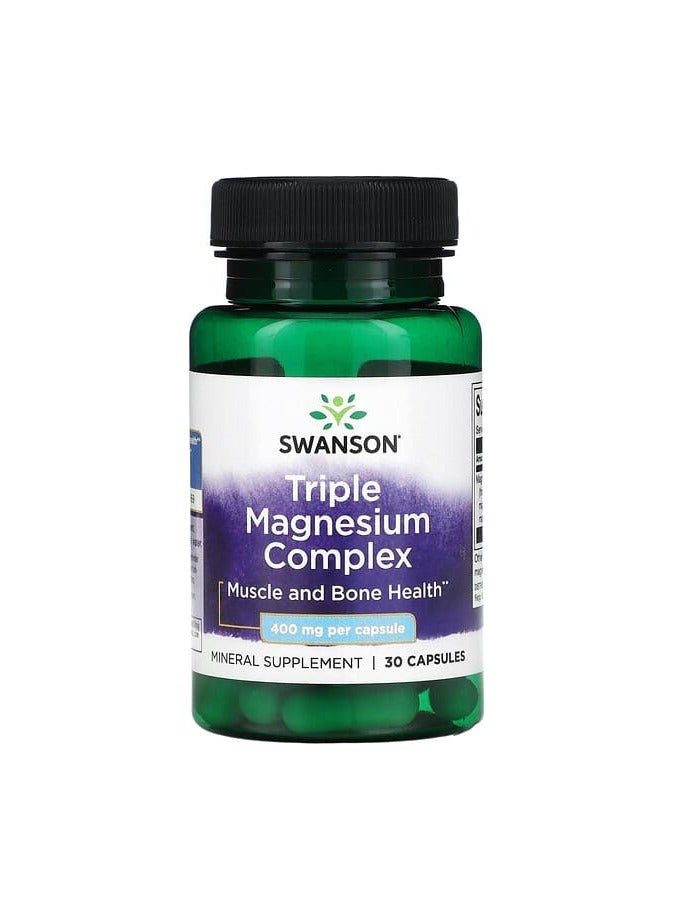 SWANSON Triple Magnesium Complex, 400 mg, 30 Capsules