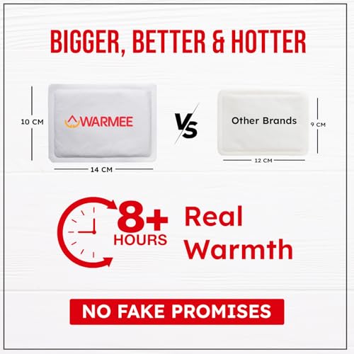 WARMEE Body Warmers (Pack of 3 pcs) 8+ Hours of Real Heat Long Lasting Warmers for Winter Holidays, Trekking, Biking, Camping || for Adults and Children || Made in India - Image 3