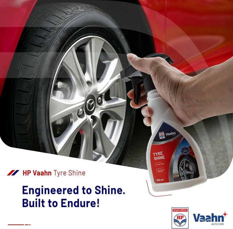 HP Vaahn Tyre Shine - 250 ml | Tyre Shiner for Car | Deep Gloss Finish | Long-Lasting Wet Look | UV Protection for Tyres | Tire Polish Spray for Car Detailing & Maintenance - Image 1
