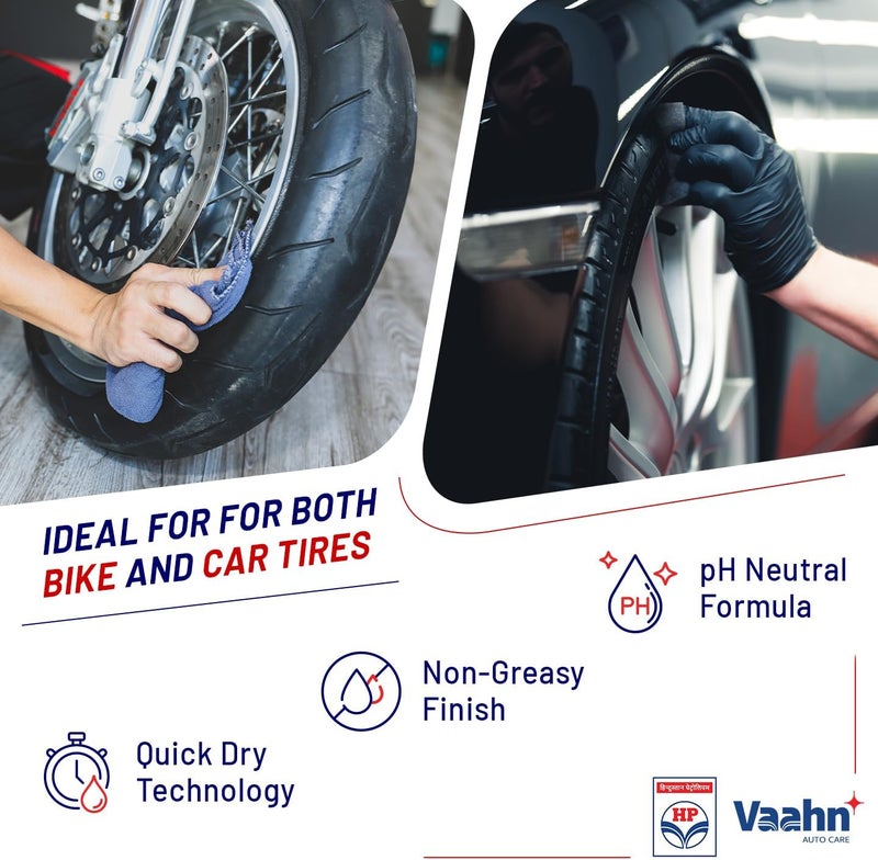 HP Vaahn Tyre Shine - 250 ml | Tyre Shiner for Car | Deep Gloss Finish | Long-Lasting Wet Look | UV Protection for Tyres | Tire Polish Spray for Car Detailing & Maintenance - Image 5