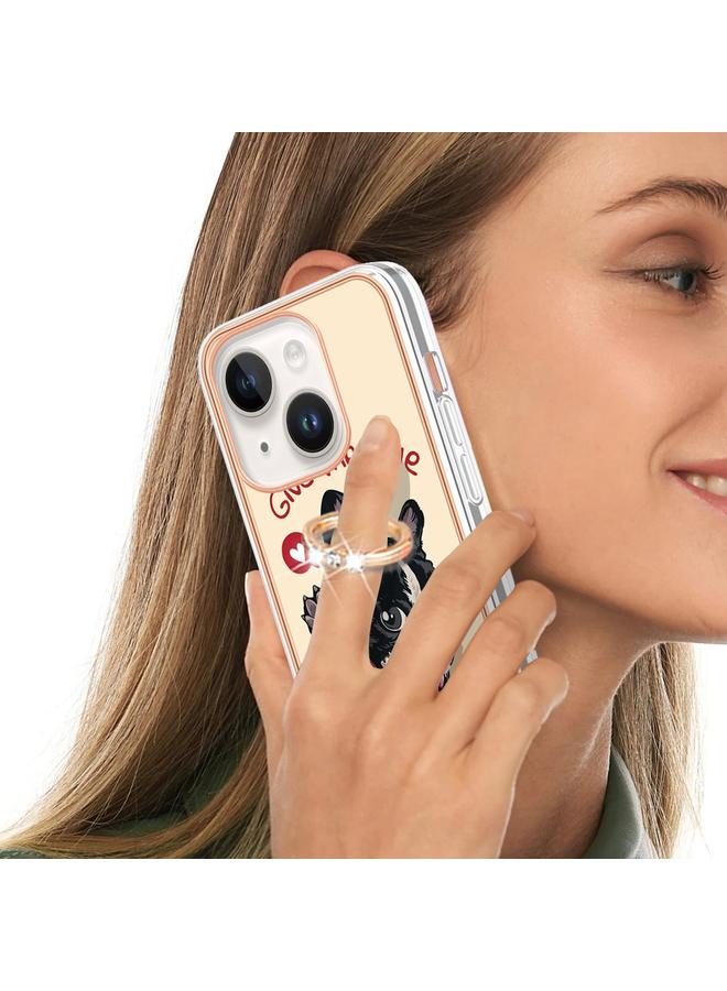 Zaboon Case For iPhone 13 Electroplating Dual-side IMD Phone Case with Ring Holder - Image 5