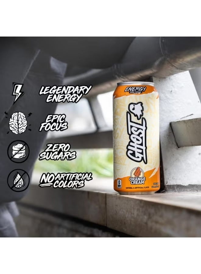 Ghost Energy Drink – Orange Cream – 473ml (Pack of 12) - Image 3
