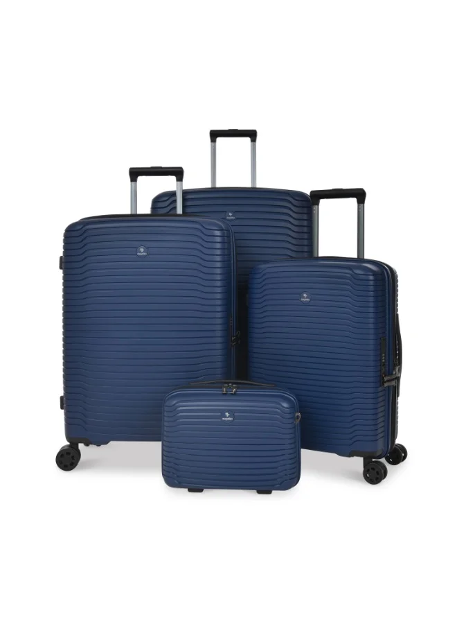 MAGELLAN Hard Shell PP Trolley 4-Piece Luggage Set PPT027/4P 13 20 24 28 Inch Expandable Suitcase Set with TSA Lock 4 Double Spinner Wheels