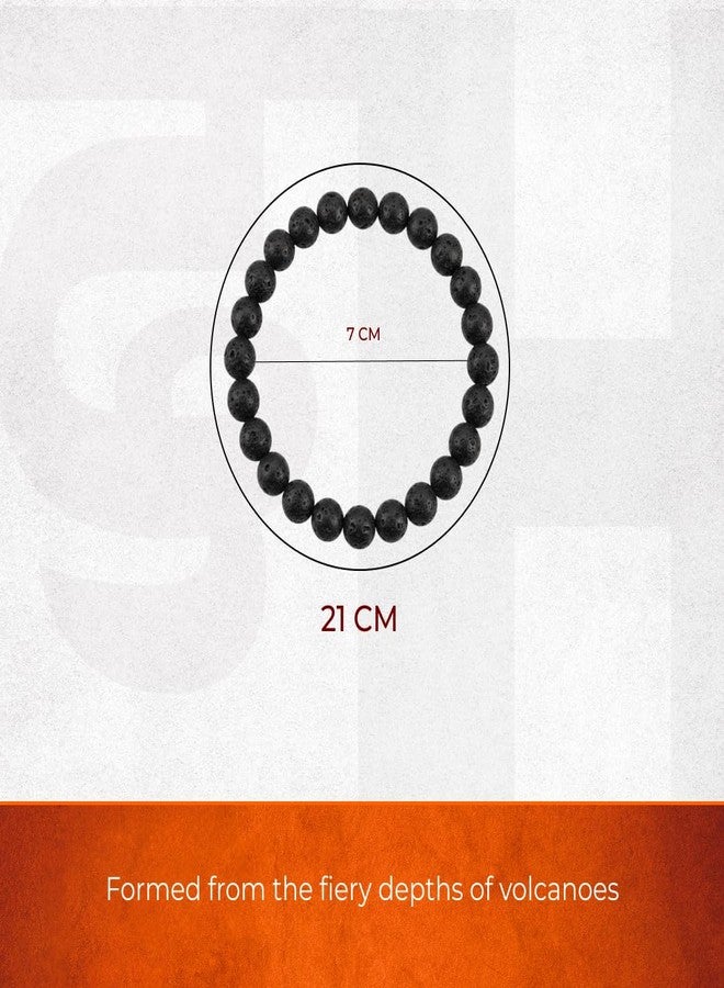 Divine Hindu Lava Stone Bracelet for Men & Women - Genuine Black Volcanic Rock Beads - Root Chakra Grounding & Strength Healing Stone - Mens Jewelry - Perfect Yoga & Meditation Gift - Image 2