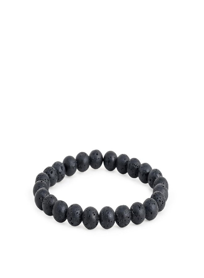 Divine Hindu Lava Stone Bracelet for Men & Women - Genuine Black Volcanic Rock Beads - Root Chakra Grounding & Strength Healing Stone - Mens Jewelry - Perfect Yoga & Meditation Gift - Image 1