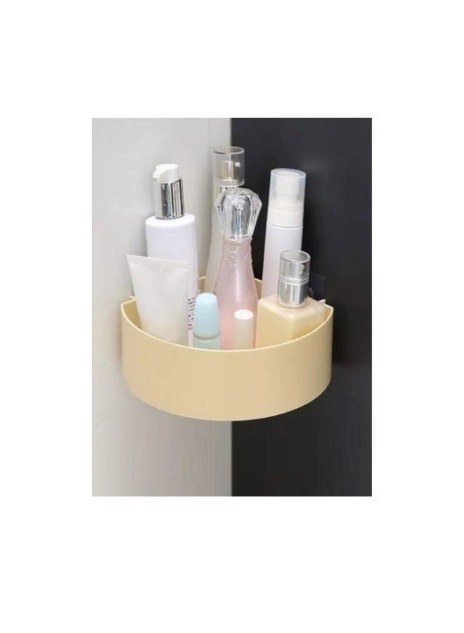 Bathroom Corner Caddy Storage, Wall Mount Holder, Suction Shelf Drain Shelves, Triangular Storage Rack, No Drill and Screw Required, Easy to Install, 25x11x7 cm - Image 1