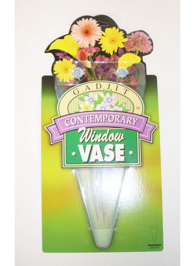 Gadjit Vinyl Window Vase Contemporary Style Vase Suctions To Windows And Mirrors Holds Bouquet Of Flower Stems And Water Clear Flexible Vinyl - Image 4