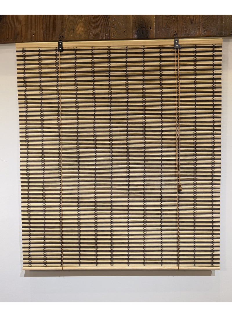 APLUS Bamboo blinds made of natural bamboo Basic color: beige with interwoven colors. Easy to install. Installation tools included. - Image 3