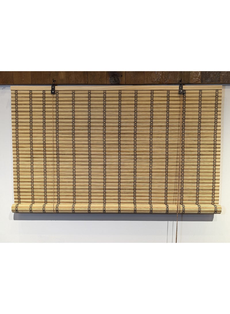APLUS Bamboo blinds made of natural bamboo Basic color: beige with interwoven colors. Easy to install. Installation tools included. - Image 2