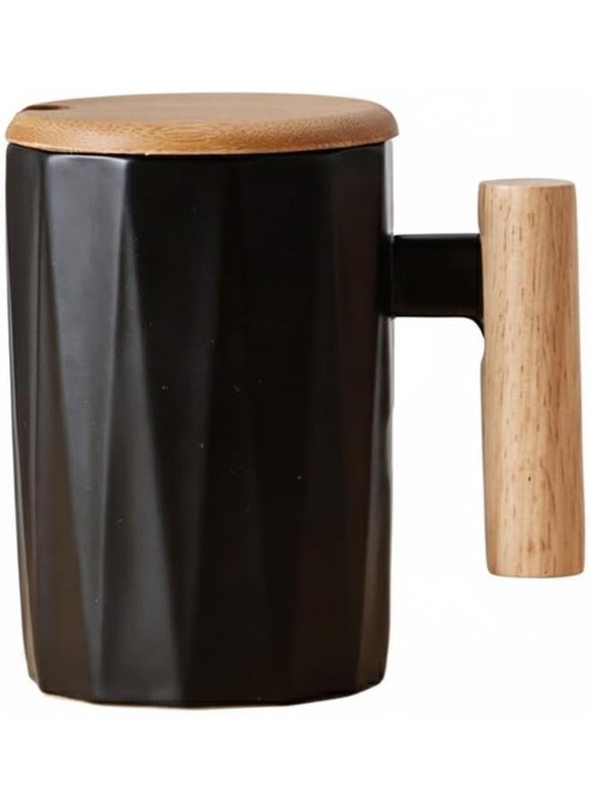 الكوتش كاس كوب سيراميك عصري بمقبض خشبي مقاوم للحرارة - Image 1