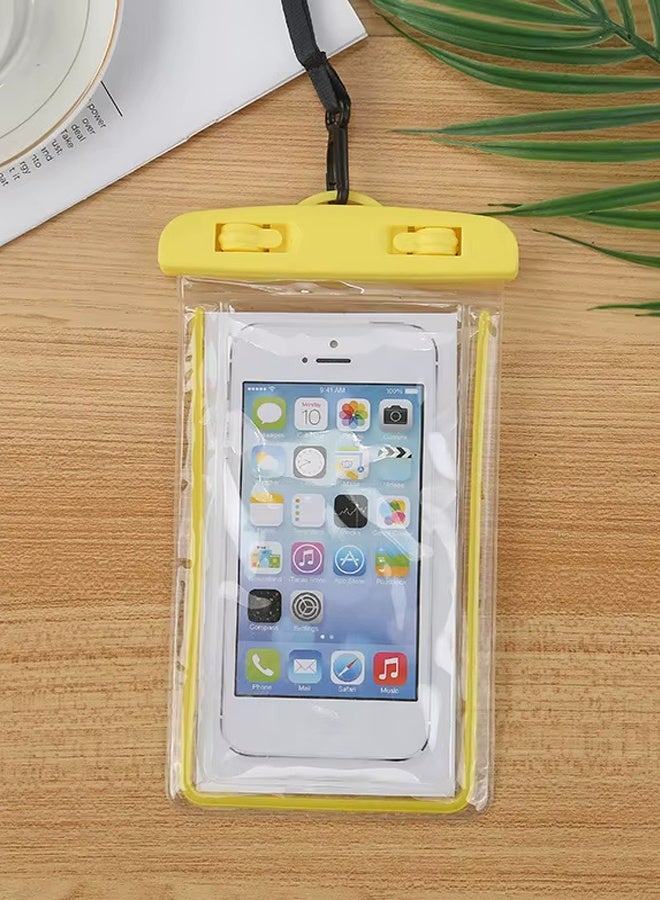 Fully protected sea case, Swimming Bag Waterproof Phone Case, Mobile Pouch PVC Cover Use at Beach or Swimming Pool, with Neck Strap For iPhone, Samsung, Xiaomi, Huawei, Redmi - Yellow - Image 4
