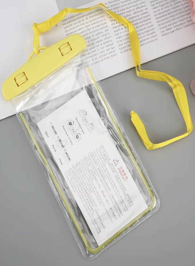 Fully protected sea case, Swimming Bag Waterproof Phone Case, Mobile Pouch PVC Cover Use at Beach or Swimming Pool, with Neck Strap For iPhone, Samsung, Xiaomi, Huawei, Redmi - Yellow - Image 3