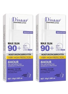 2Pcs Disaar Sunscreen ,Moisturizer And Brighten ,very High Protection SPF 90, 50 grams