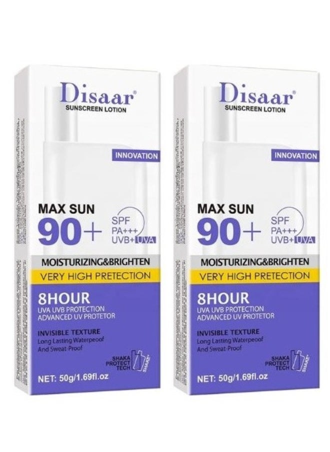 Disaar - 2 Pcs Disaar Sunscreen ,Moisturizer And Brighten ,very High Protection SPF 90, 50 grams - Image 1