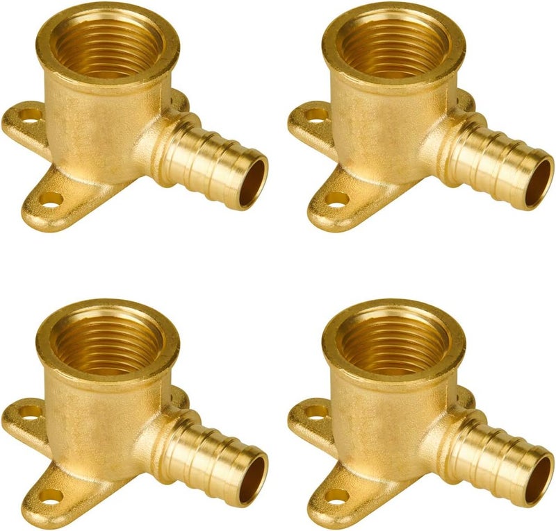 SUNGATOR 4-Pack Pex Drop Ear Elbow 1/2", No Lead Brass Fittings, UPC Certified, ASTM F1807 - Image 1