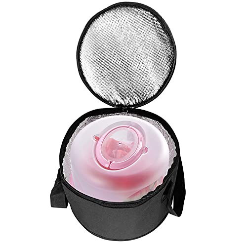 Yalin 2 Pack 12.5X7.8 Inch Round Lunch Bags, Insulated Thermal Pastry and Pie Carrier, Reusable Cake Cooler and Casserole Carrier Bags for Potluck, Picnics Food Delivery (Black Color) - Image 5