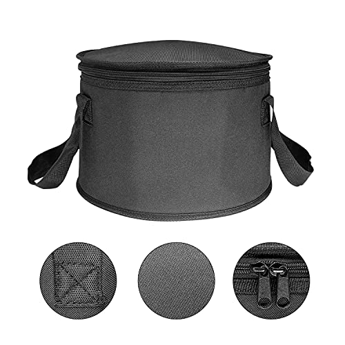 Yalin 2 Pack 12.5X7.8 Inch Round Lunch Bags, Insulated Thermal Pastry and Pie Carrier, Reusable Cake Cooler and Casserole Carrier Bags for Potluck, Picnics Food Delivery (Black Color) - Image 3