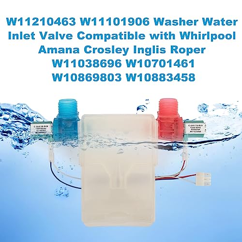 LanKstet W11101906 Washer Water Inlet Valve Compatible with Whirlpool Amana Crosley Maytag, Fit W11038696 W10701461 W10869803 W10883458 AP6329219 W11210463 - Image 3