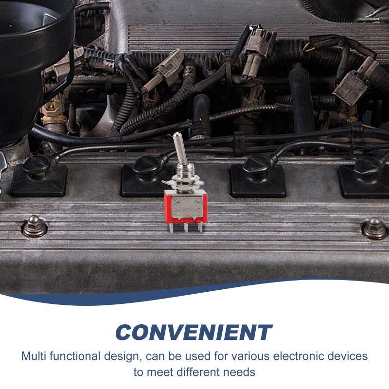 Heavy Duty 6 Pin 2 Position Red Rocker Switch For Marine Automotive Vehicle - Image 4