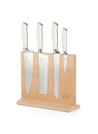 Sur La Table Kitchen Essentials 5 Piece German Steel Blade w/Triple Riveted Handle Set on Beechwood Magnetic Block - Linen White - pzsku/ZCEE307B5DBE68D02F7F2Z/45/1750946778/0cc4c6c5-037d-45d6-9708-31ced434297b
