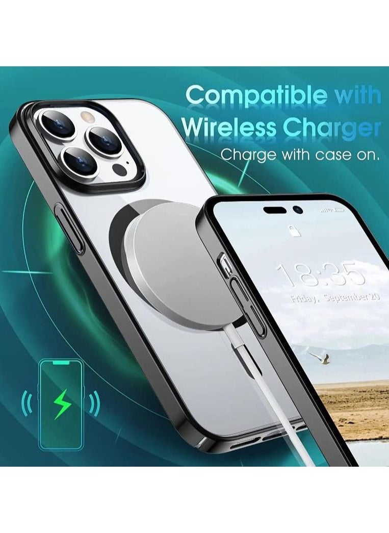 iPhone 14 Pro Case 6.1 inch, Magnetic Design  Drop Tested with Electroplated Bumper & Camera, Hard PC Back Slim Shockproof Protective Cover for iPhone 14 Pro