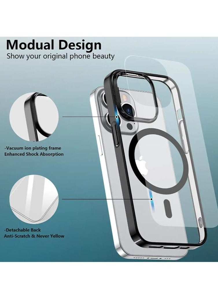 iPhone 14 Pro Case 6.1 inch, Magnetic Design  Drop Tested with Electroplated Bumper & Camera, Hard PC Back Slim Shockproof Protective Cover for iPhone 14 Pro