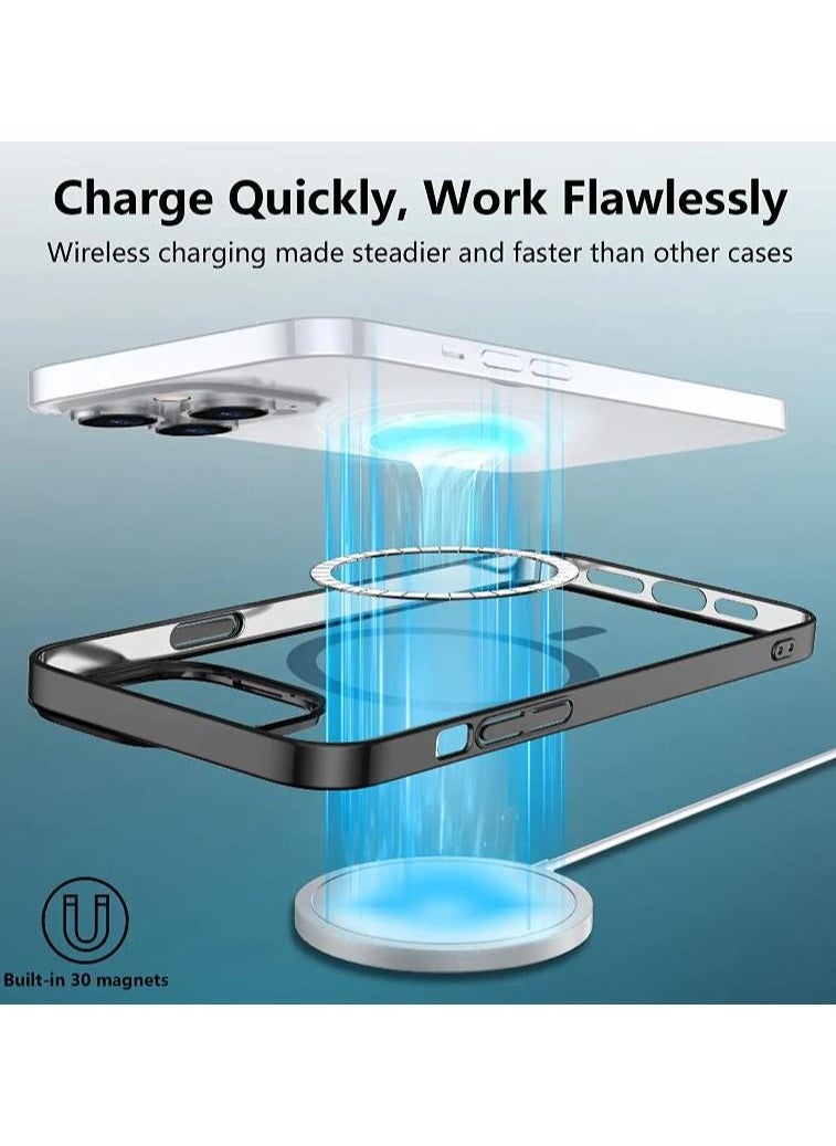 iPhone 14 Pro Case 6.1 inch, Magnetic Design  Drop Tested with Electroplated Bumper & Camera, Hard PC Back Slim Shockproof Protective Cover for iPhone 14 Pro
