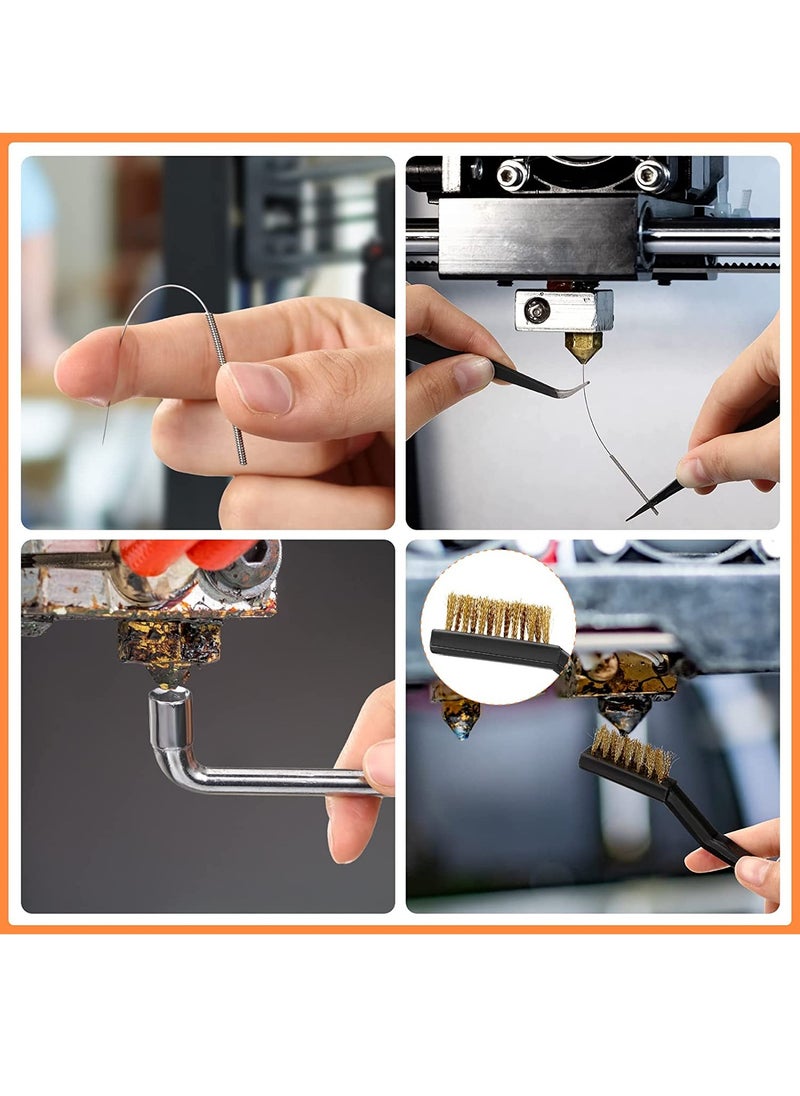 3D Printer Nozzle Cleaning Kit Includes 19 Pcs Stainless Steel Needles Cleaner Tools and 23 Pcs MK8 Nozzles Multiple Sizes Compatible with Makerbot Creality CR-10 Ender 3 5