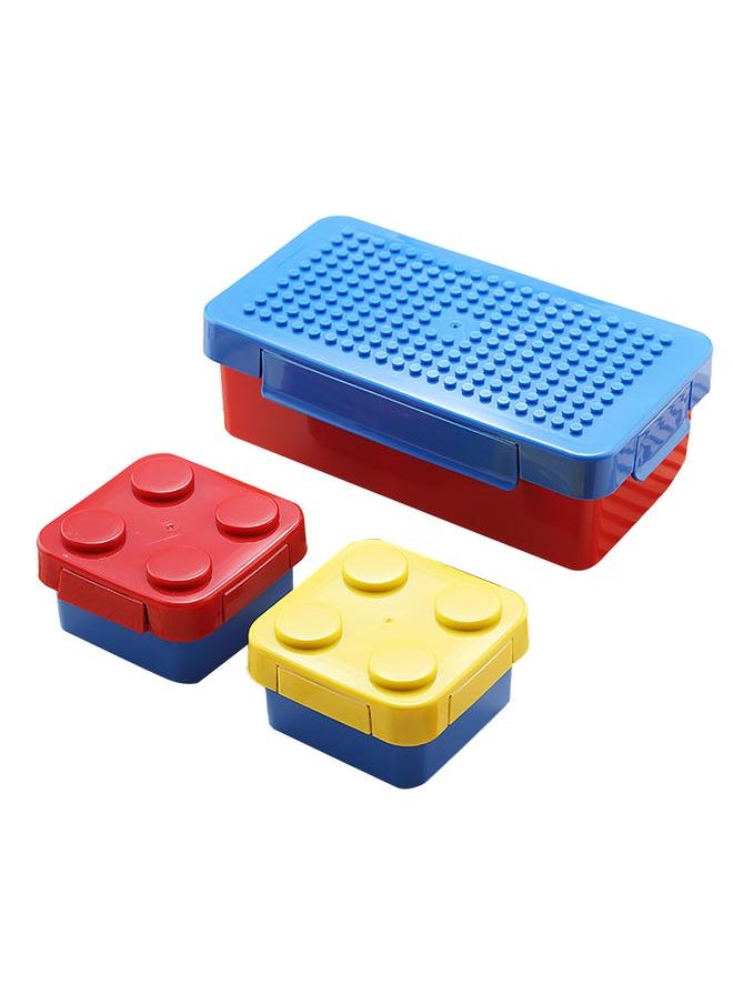 Thoraya DIY Pixel Puzzle Building Blocks Lunch Box Children Creative Lunch Boxes for Kids Blue Cover  - Image 4
