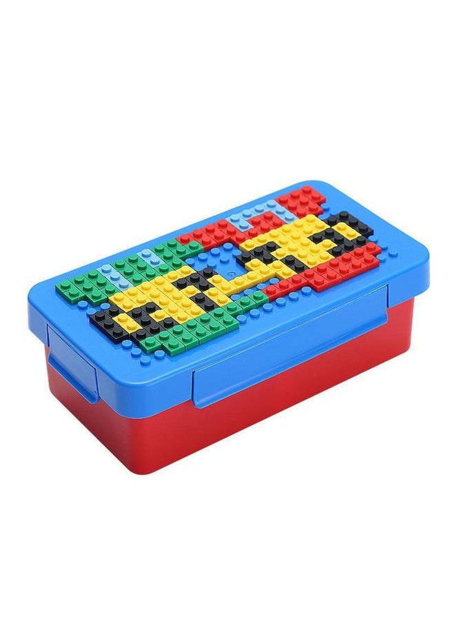 Thoraya DIY Pixel Puzzle Building Blocks Lunch Box Children Creative Lunch Boxes for Kids Blue Cover  - Image 3