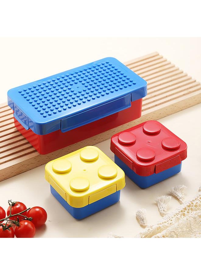 Thoraya DIY Pixel Puzzle Building Blocks Lunch Box Children Creative Lunch Boxes for Kids Blue Cover  - Image 5
