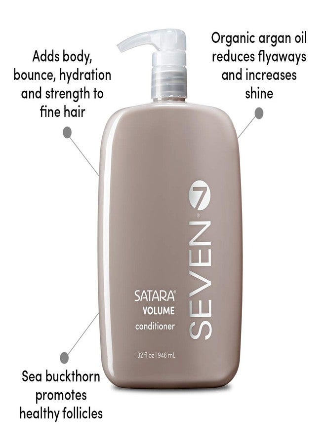 SEVEN Hair Care Satara Volume Conditioner for Women & Men, Sulfate + Paraben Free, Cruelty Free, Argan Oil, Pro Vitamin B5, Hydrolyzed Quinoa, Grapeseed Oil for Flat + Limp Hair Made in USA, 32 oz - Image 4