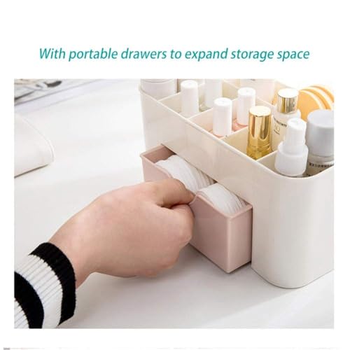 INKULTURE Plastic Cosmetic Storage Box Multi Functional Desktop Tidy Organiser Holder With Drawer 01 Pcs - Image 2