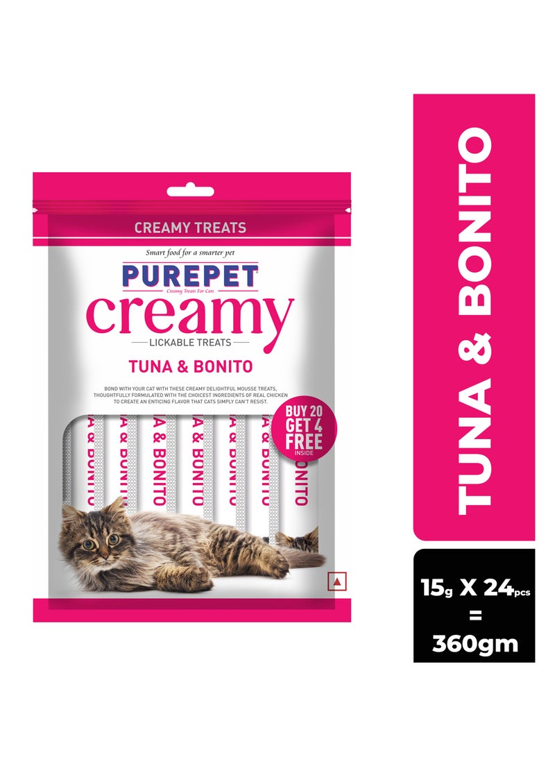 PUREPET علاجات القطط الكريمية القابلة للّعق بالتونة والبانيتو - Image 1