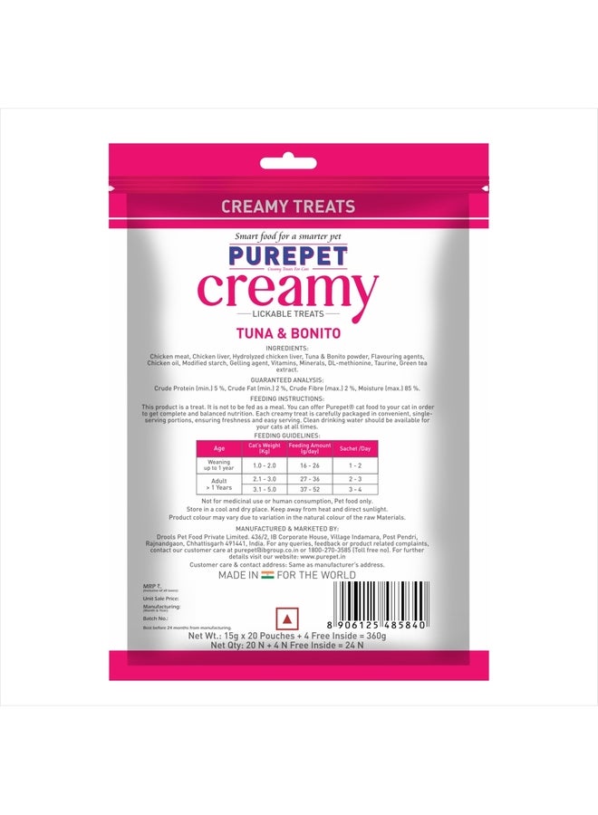 PUREPET Creamy Lickable Cat Treats Tuna And Bonito - Image 2
