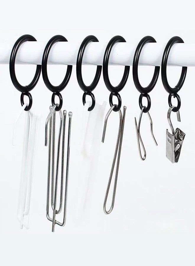 DSkoiph 44 Pack Metal Curtain Rings with Eyelets for Pinch Pleat Curtains Drape Ring 1 1/2 Inch I D, Fits Up to 1 1/4 Inch Rod Black - Image 4