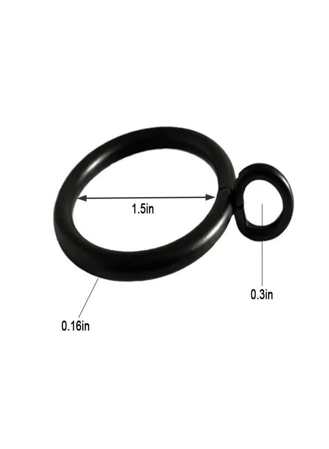 DSkoiph 44 Pack Metal Curtain Rings with Eyelets for Pinch Pleat Curtains Drape Ring 1 1/2 Inch I D, Fits Up to 1 1/4 Inch Rod Black - Image 2