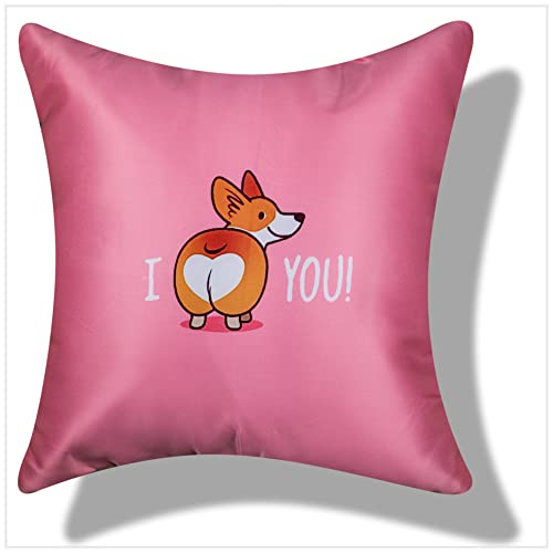 Vendola Gift for Girlfriend Boyfriend Puppy Love for Your Long Distance Relationship Printed Cushion Cover - Gift for Boyfriend Girlfriend (12X12 Inches with Fillers) - Image 1