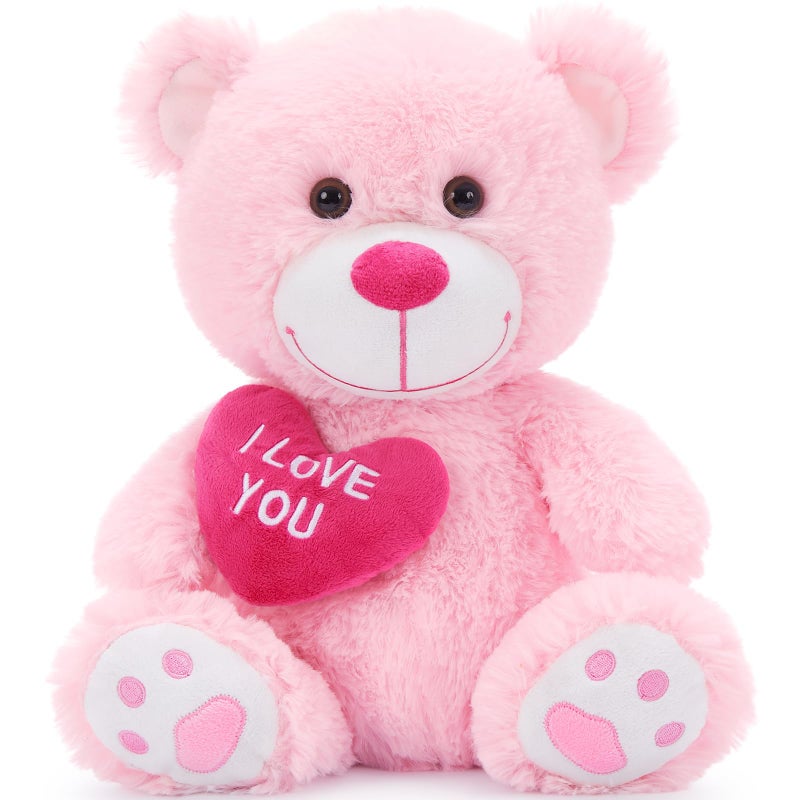 BENINY 12 Teddy Bear with Heart Cute Pink Teddy Bear Stuffed Animals for Valentines Soft Bear Plushie Toy Stuffed Bear Plush Gifts for Girlfriend Kid - Image 3