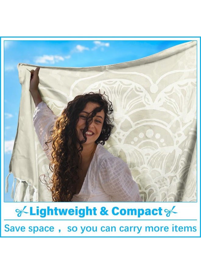 Vikumond Oversized Turkish Beach Towel Blanket XXL Cotton Sandproof Towels Boho Woven Extra Large Big Sand Free Giant Throw Thick Blankets Huge Quilt XL Picnic Camping Necessities Cloud For Adult Gifts - Image 3