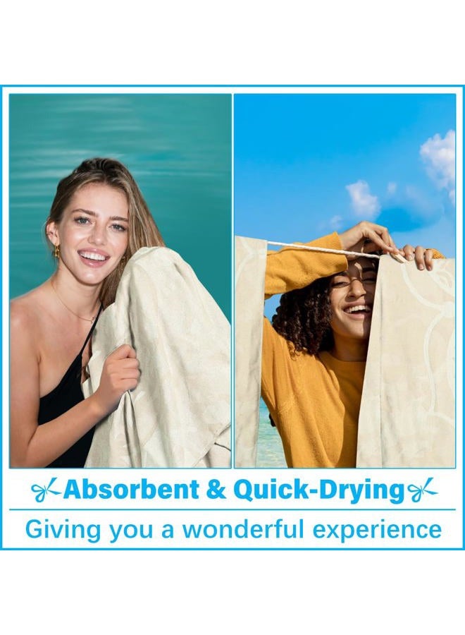 Vikumond Oversized Turkish Beach Towel Blanket XXL Cotton Sandproof Towels Boho Woven Extra Large Big Sand Free Giant Throw Thick Blankets Huge Quilt XL Picnic Camping Necessities Cloud For Adult Gifts - Image 4