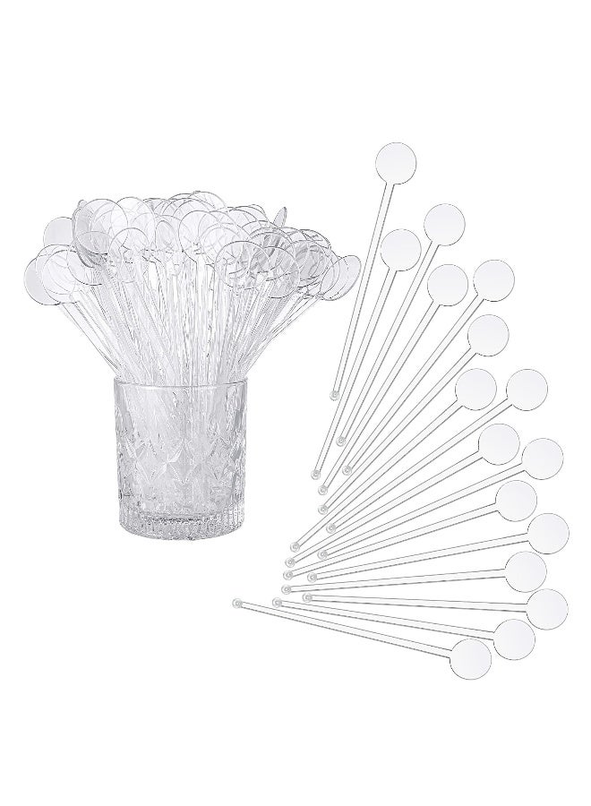 Coffee Stirring Sticks 240 Pcs 7 inches Disposible Plastic Disc Top Stirrers Transparent Stir Mixing Rod for Coffee Beverage - Image 1