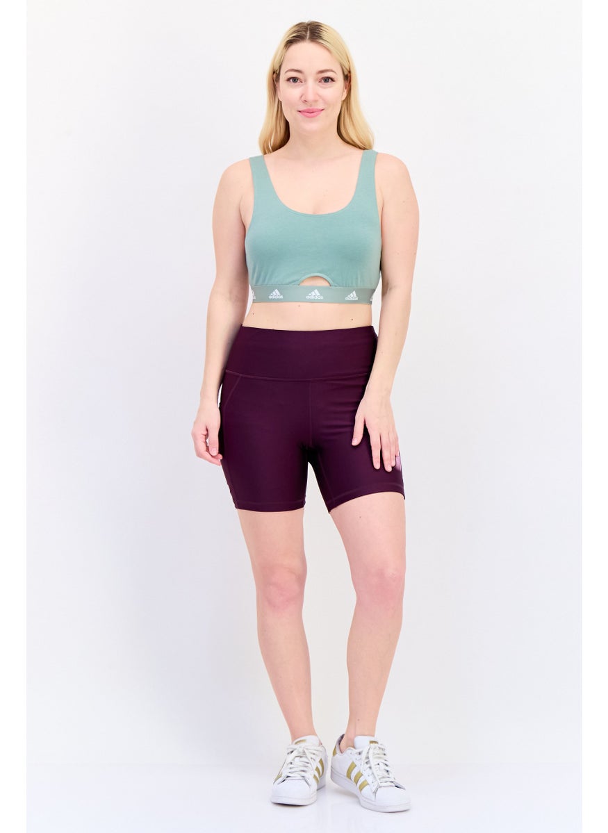 Adidas Women Non Padded Brand Logo Training Sport Bra, Mint Green  - Image 3