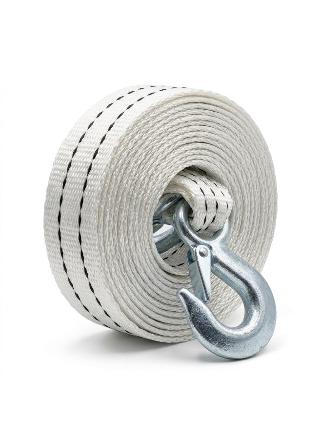 Toby's Toby’s 3TON 4M Heavy Duty Tow Strap with Safety Hooks – 6,000 LB Capacity Recovery Strap for Vehicle Recovery, Hauling, and Fixing Cargo - Image 1