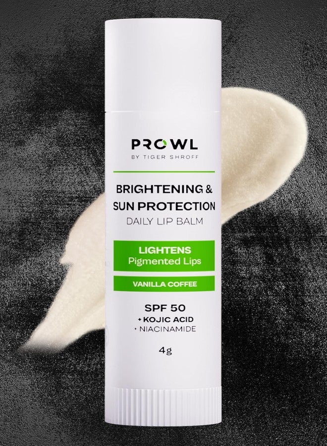 PROWL by Tiger Shroff SPF 50 PA+++ Lip Balm For Men with Kojic Acid | Lipbalm For Moisturising Brightening Dark Lips & Lightening Pigmented Dry Lips | Pigmentation Removal Care | Vanilla Coffee, 4g - Image 1