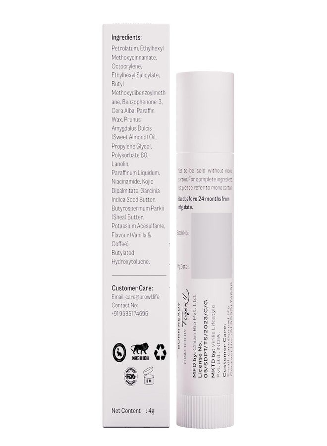 PROWL by Tiger Shroff SPF 50 PA+++ Lip Balm For Men with Kojic Acid | Lipbalm For Moisturising Brightening Dark Lips & Lightening Pigmented Dry Lips | Pigmentation Removal Care | Vanilla Coffee, 4g - Image 3